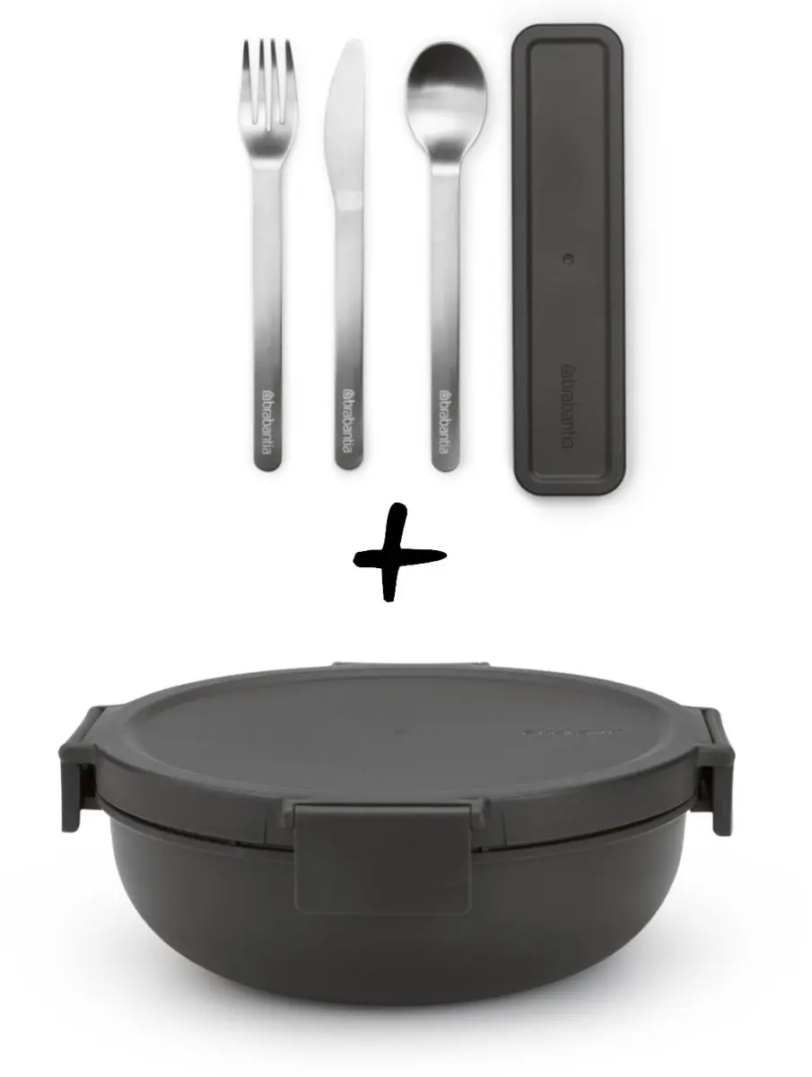 Brabantia Make & Take Salade Lunchbox & Bestekset 3-delig