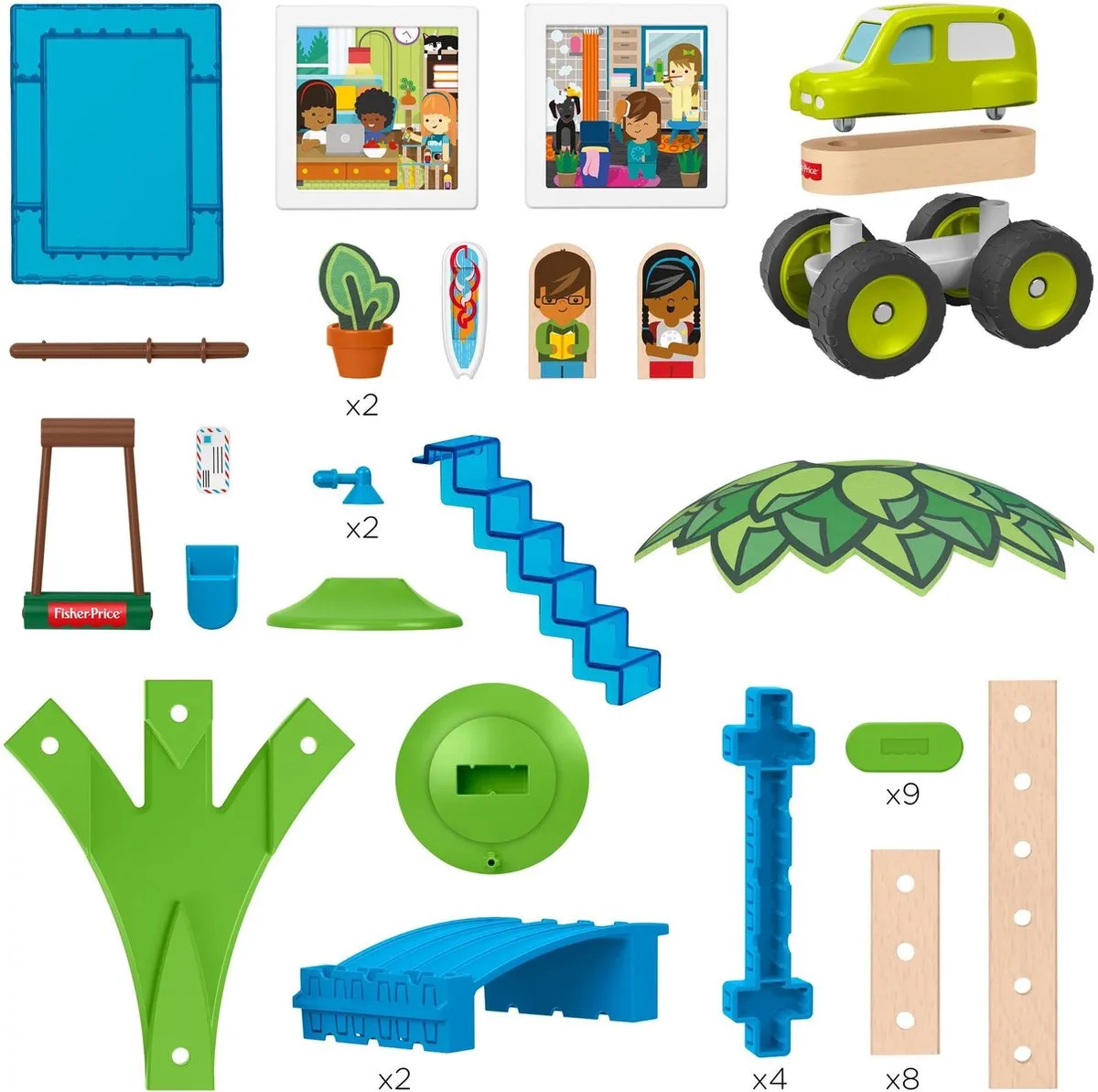 Fisher Price Wonder Makers Huis - 35 Onderdelen - 2 Figuren - Multi Color