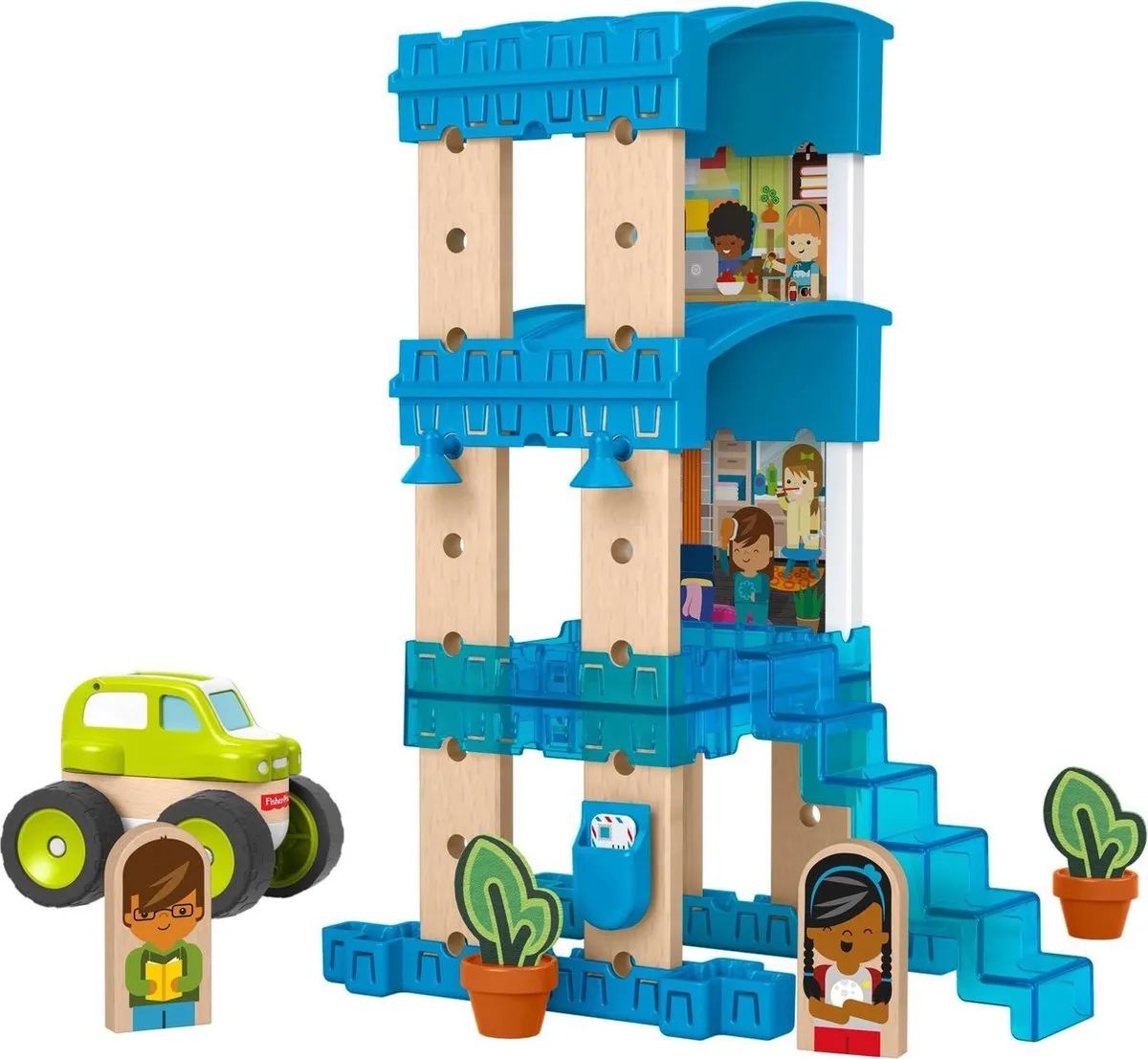 Fisher Price Wonder Makers Huis - 35 Onderdelen - 2 Figuren - Multi Color