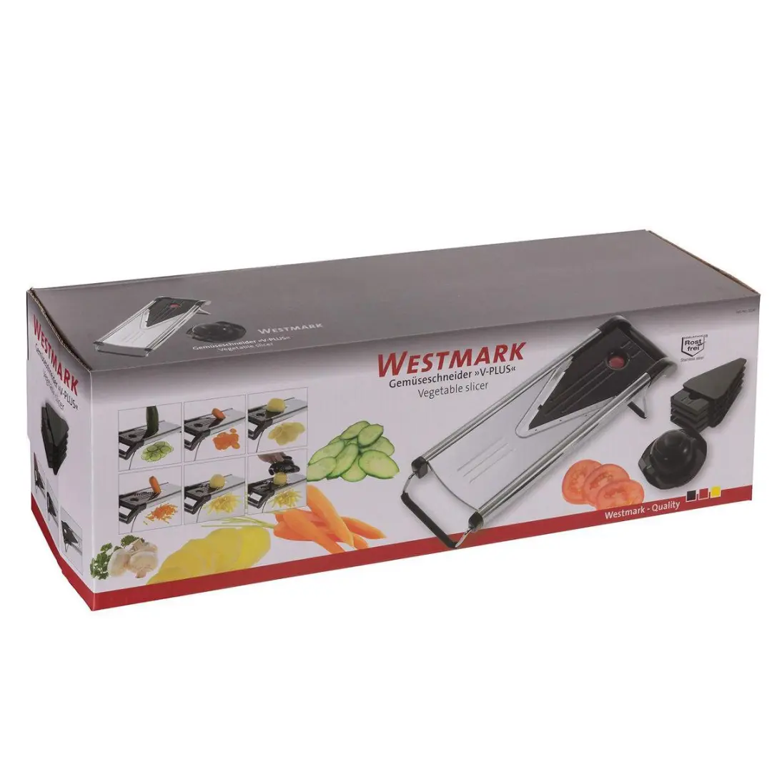 Westmark Groenteschaaf V-Plus 11302260 - 5 Snij-inzetstukken - Zwart/Zilver