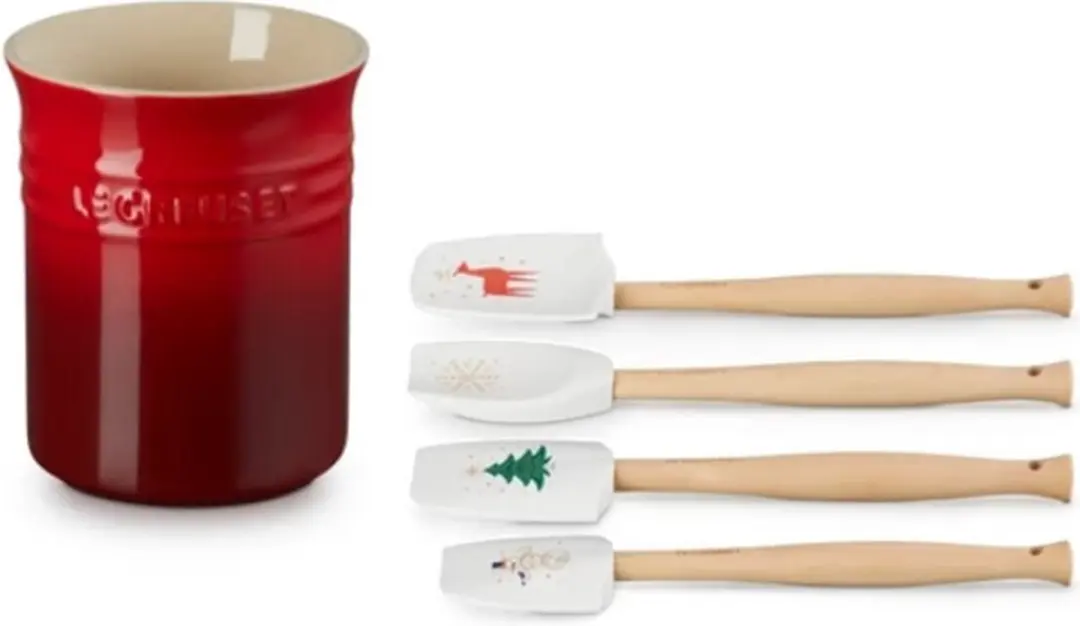 Le Creuset Kerstspatelpot met 5 Spatels - Multi - afbeelding 3 van 3