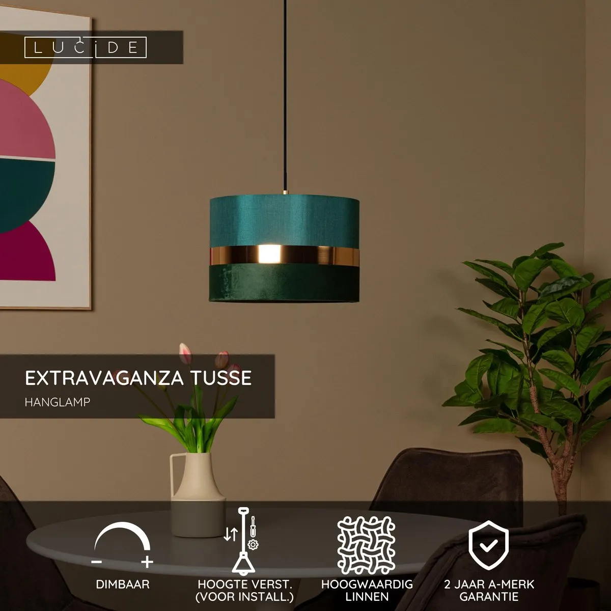 Lucide Extravaganza Hanglamp Ø30cm - Groen