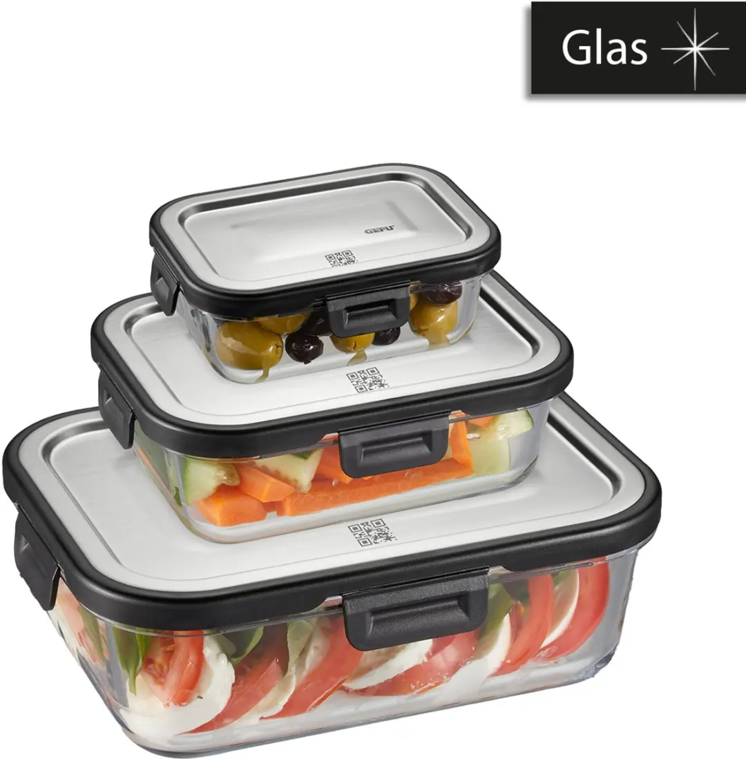 GEFU MILO Vershoudset 3-delig 1L - Borosilicaatglas