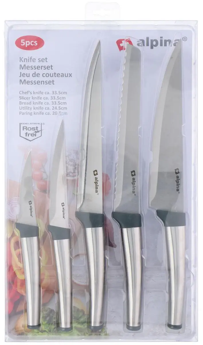 Alpina Messenset 6-delig - RVS - Zilver/Zwart