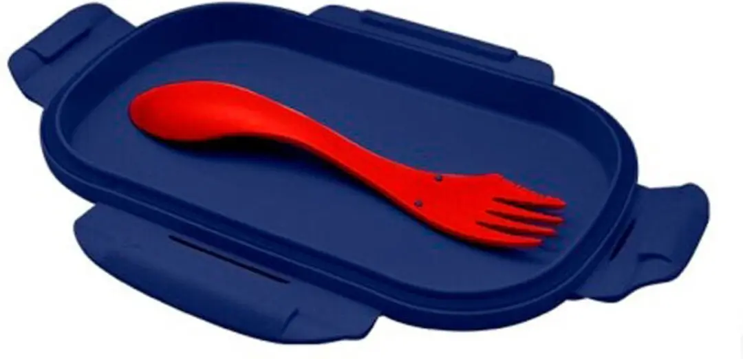 Spider-Man Lunchtrommel met Bestek 0.5L - Rood/Blauw