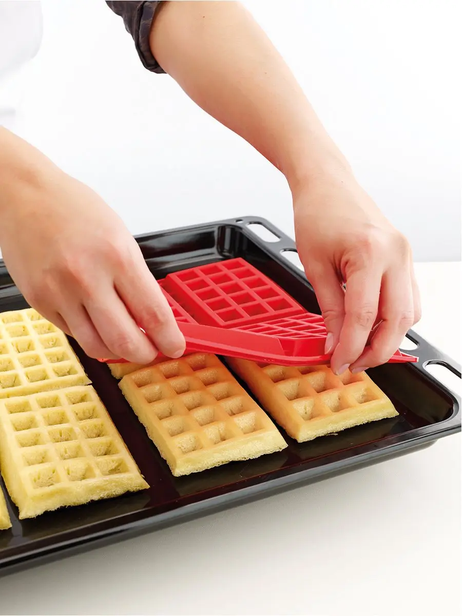 Lékué Siliconen Wafelbakvorm 8-delig - Rood