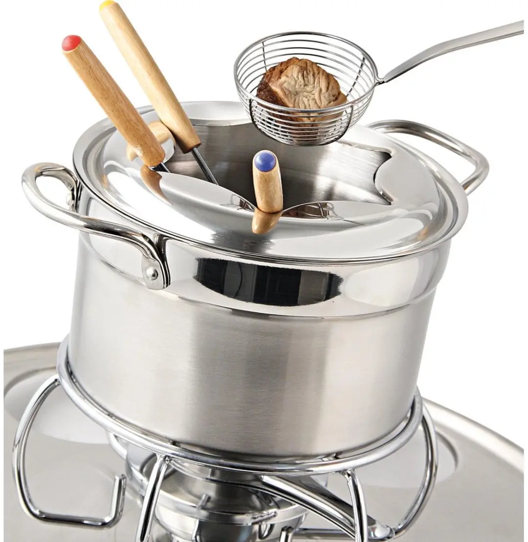 Fackelmann Chinese Fondue Schepnet 29cm - Roestvrij staal/Zwart