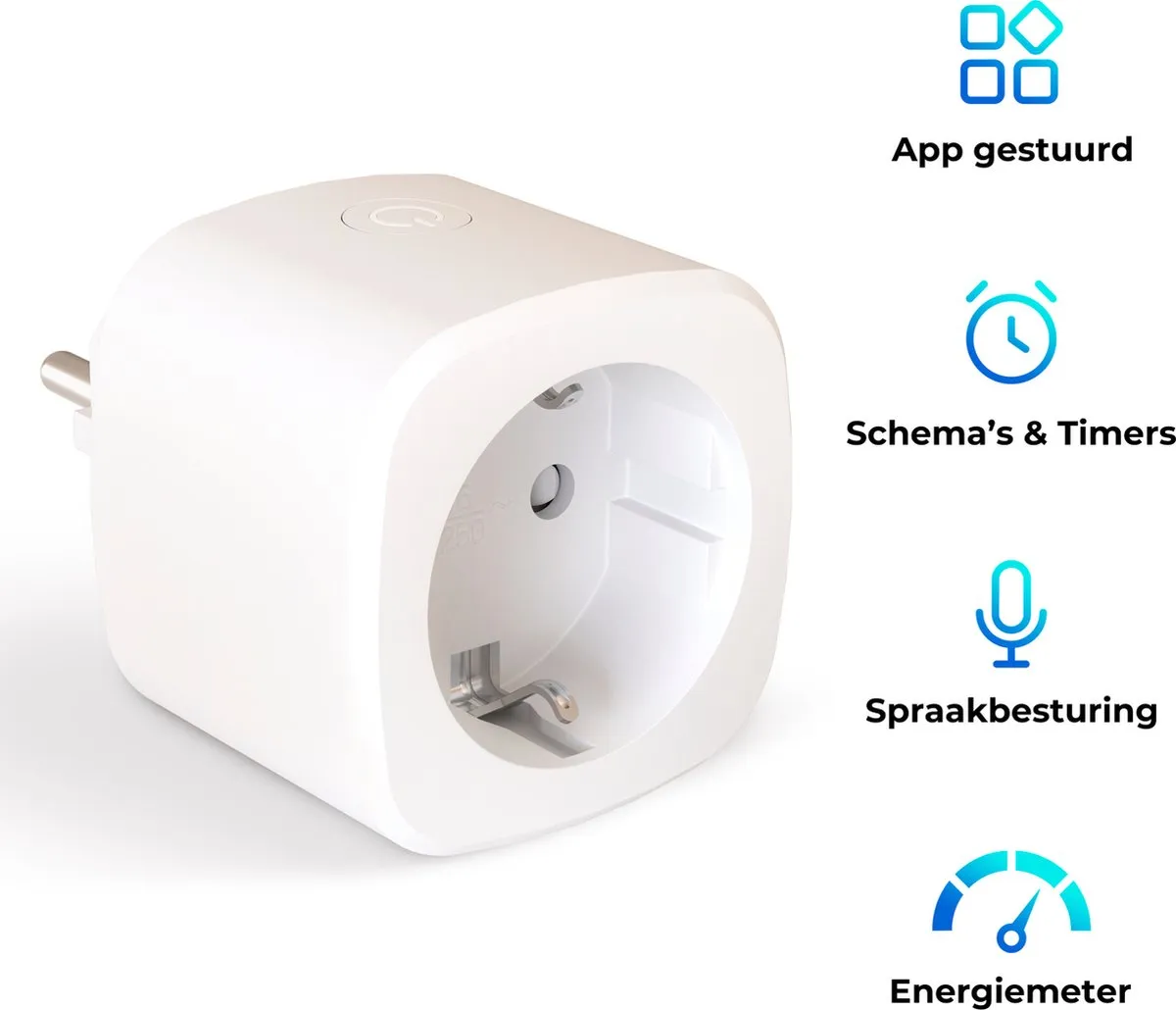Calex Slimme Stekker - Set van 3 - Energiemeter - Wit