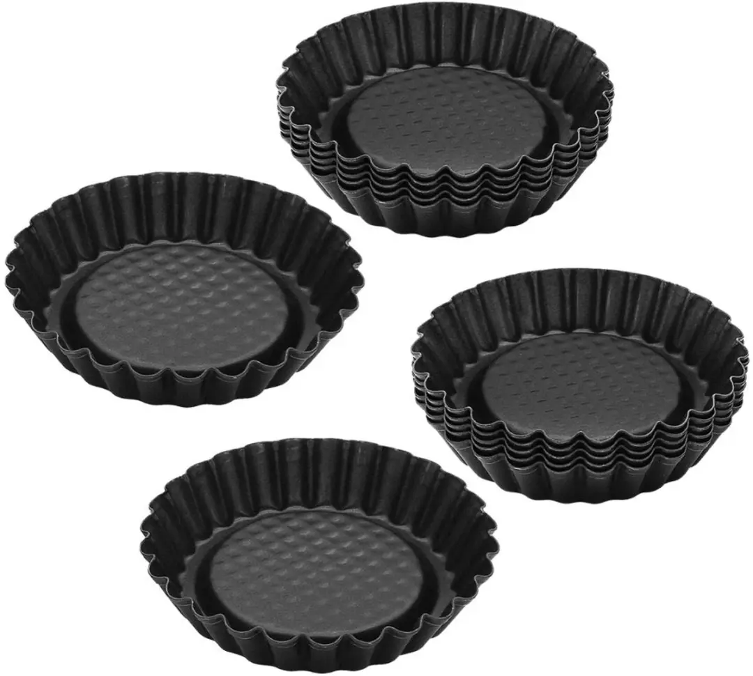 Zenker Black Metallic Taartvormpjes Set 12x Ø10cm
