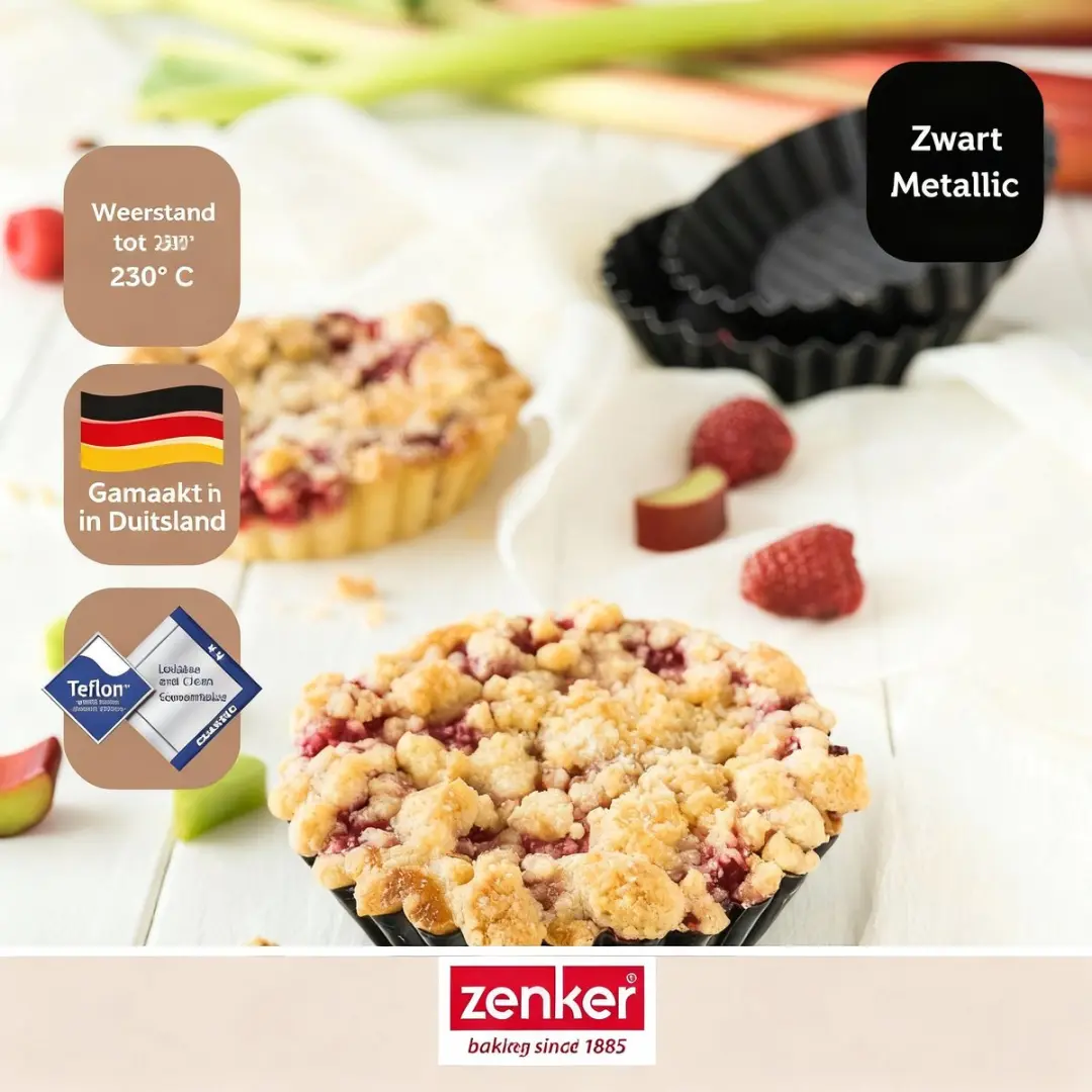 Zenker Black Metallic Taartvormpjes Set 12x Ø10cm