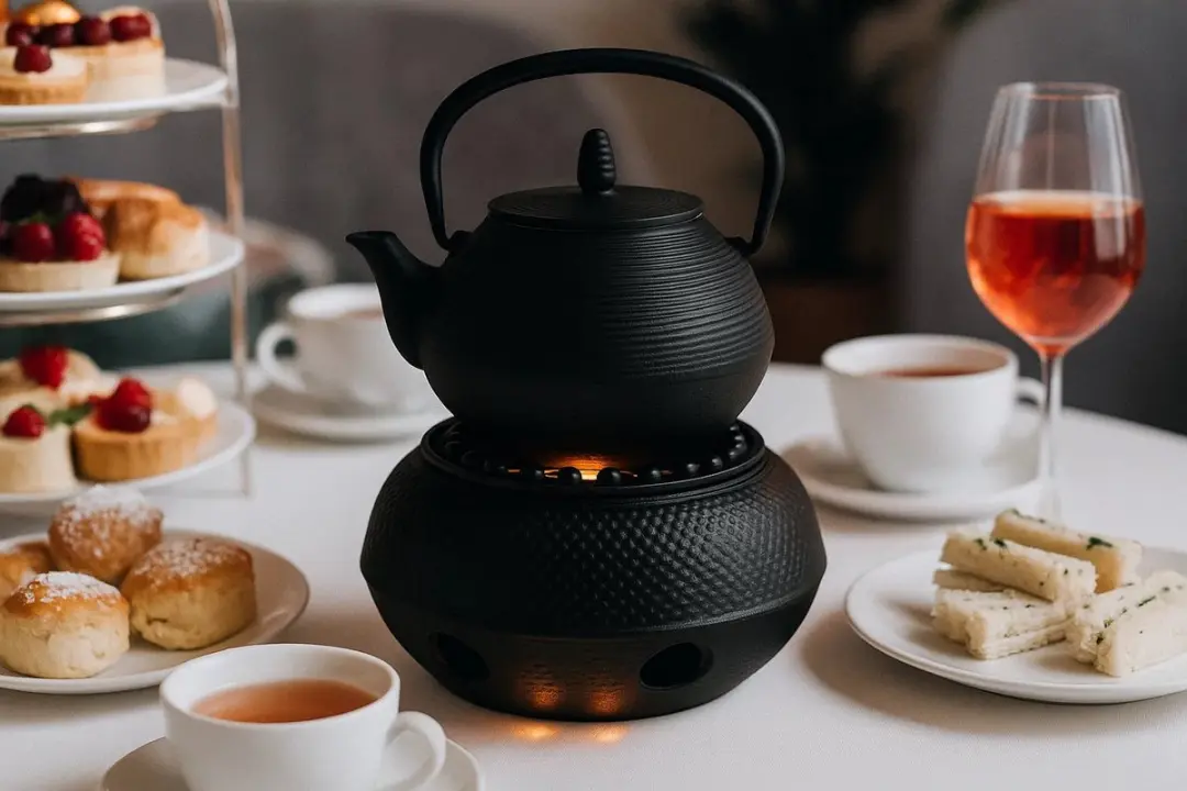 Cookinglife Thee Rechaud Sakura Gietijzer - Ø15cm - Zwart