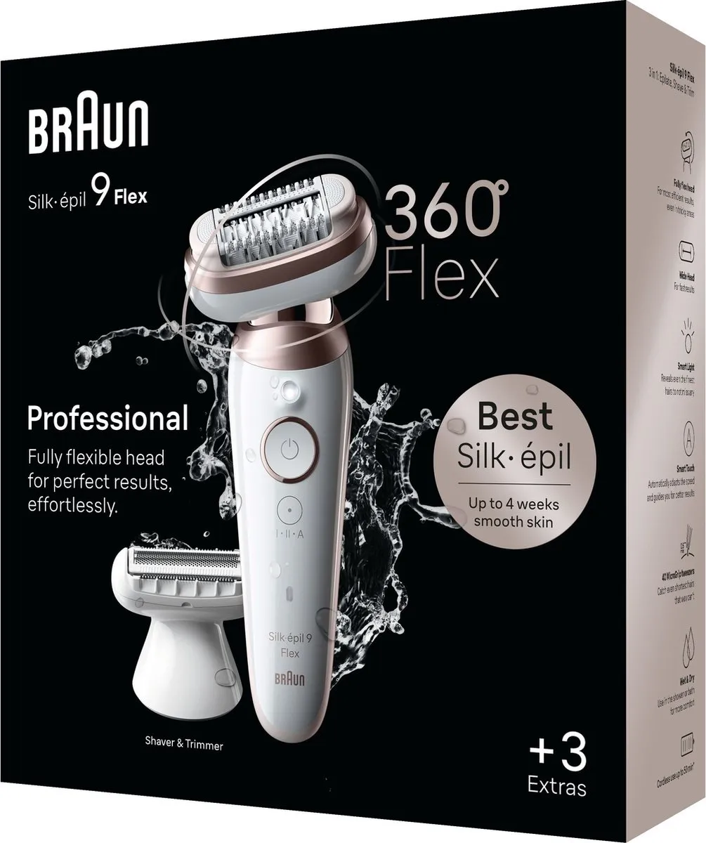 Braun Silk·épil 9 Flex BR2-225311 Epilator - Wit/Rose Titan
