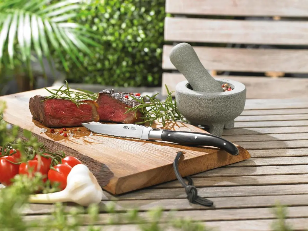 GEFU BASCO Steakmesserset 4-delig - Zwart - Houten box