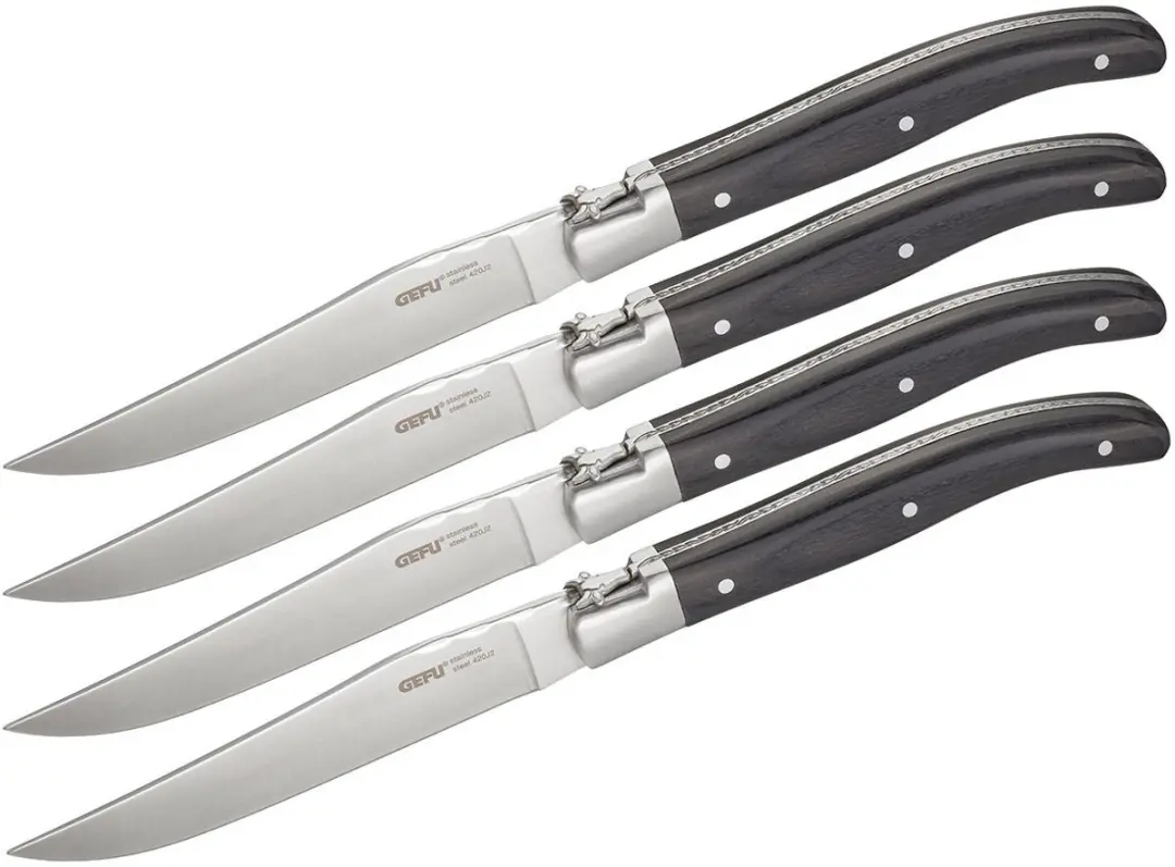 GEFU BASCO Steakmesserset 4-delig - Zwart - Houten box
