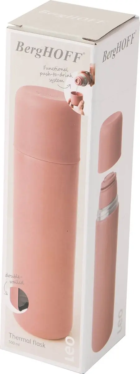 BergHOFF LEO Thermosfles 0,5L - Roze