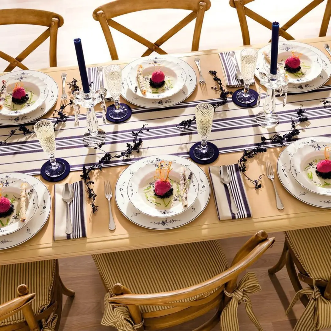 Villeroy & Boch Vieux Luxembourg Diner Set 4-delig - wit-blauw