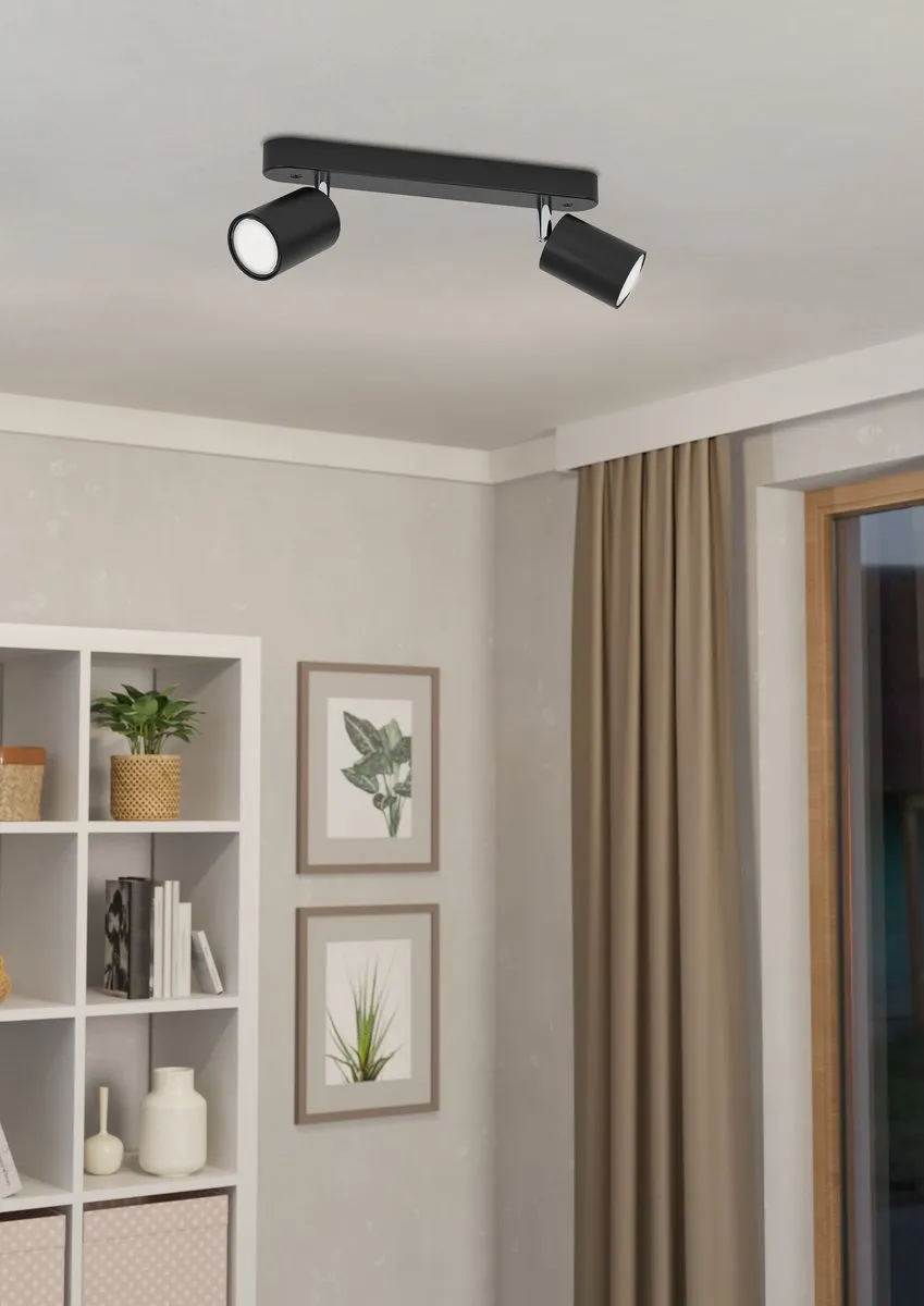 Eglo Reciso-E Spot Plafondspot GU10 - 2x5W - Zwart - afbeelding 6 van 6