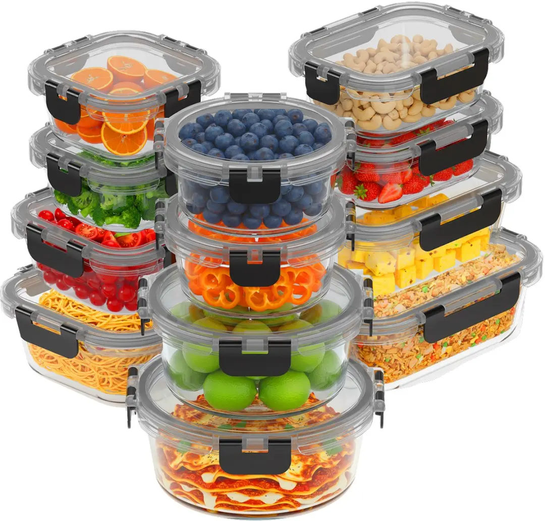 KitchenBrothers Meal Prep Glasbakjes 12-delig