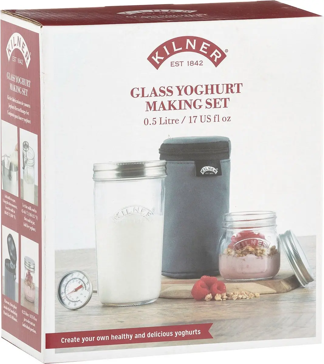 Kilner Yoghurtmaker RAY-0025-037 - 0.5L Glas - Incl. hoes & thermometer