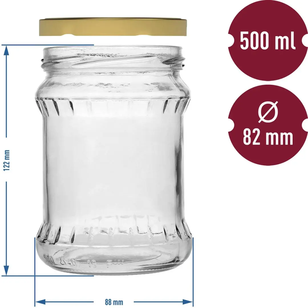 Browin Weckpotten 500ml - 6 Stuks - Transparant
