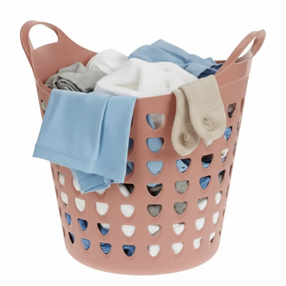 Excellent Houseware Flexibele Wasmand Oudroze - 3 Stuks 26L