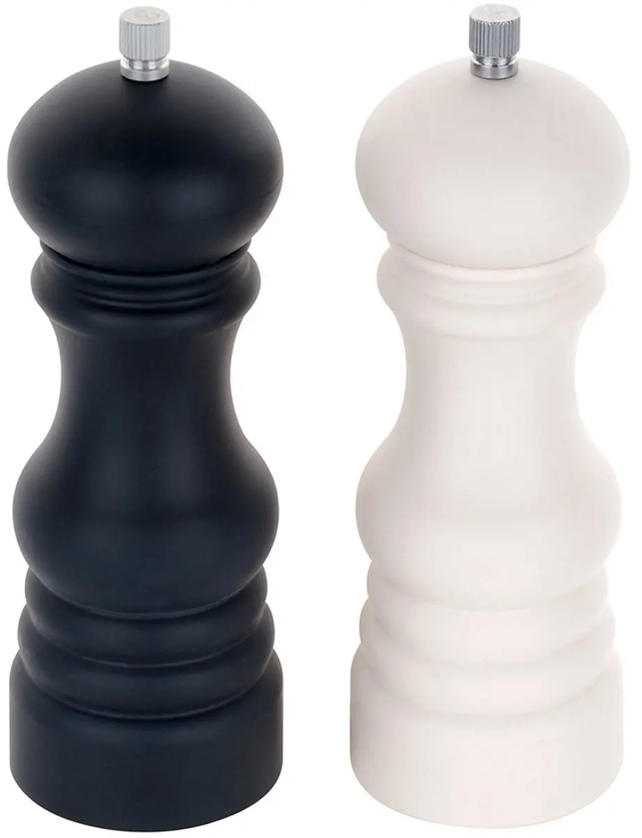 Excellent Houseware Pepermolen & Zoutmolen Set 17,5cm - Zwart/Wit - afbeelding 6 van 6