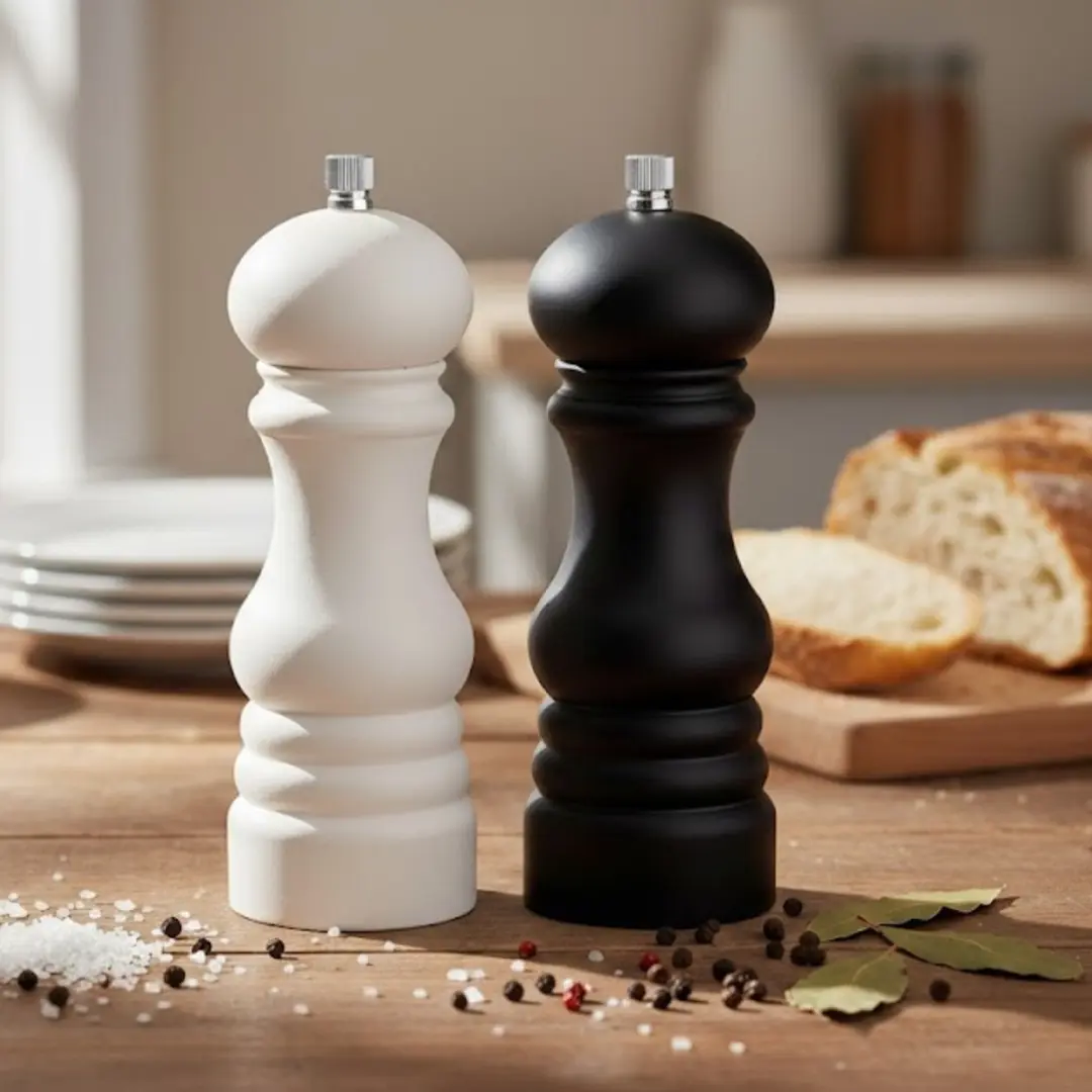 Excellent Houseware Pepermolen & Zoutmolen Set 17,5cm - Zwart/Wit