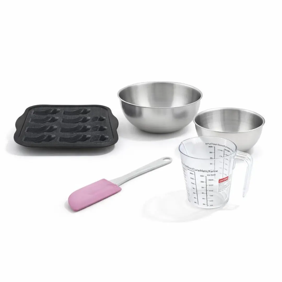 Zenker Bakset Madeleinevormpjes 28x18cm - Siliconen - Zwart/Grijs