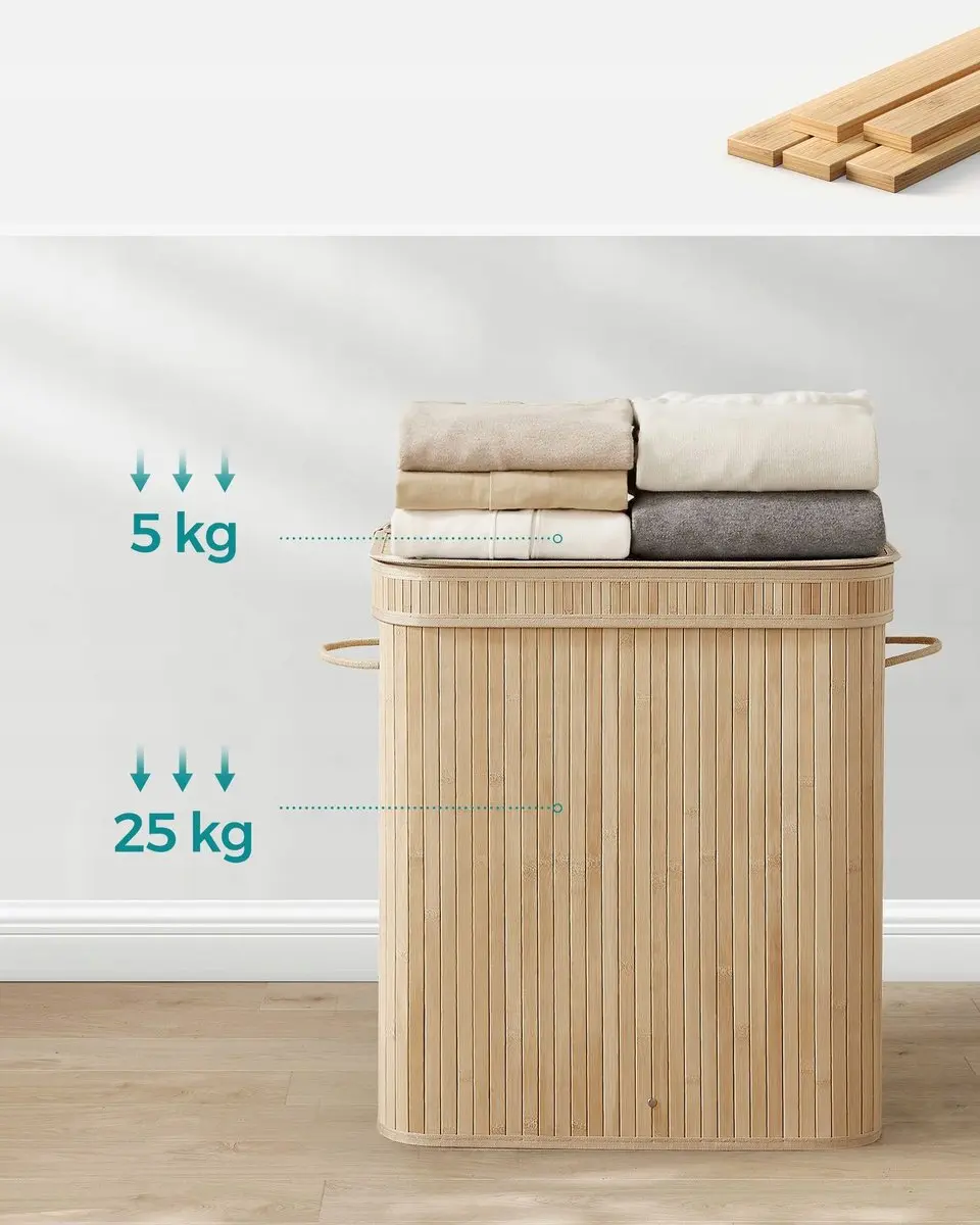 Songmics Bamboe Wasemmer 100L - Beige