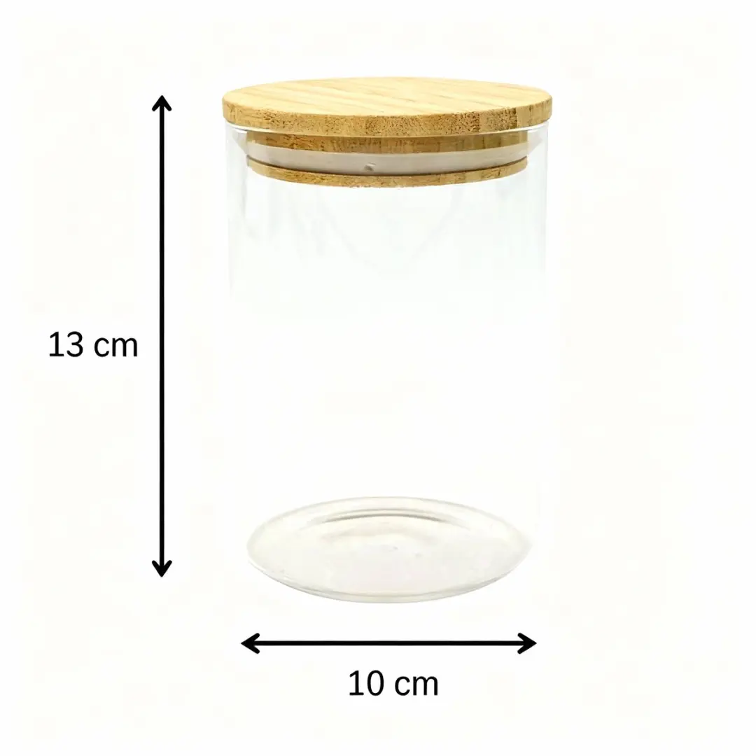 Fackelmann Nature Bewaarbox Glas 0,9L - Bamboedeksel