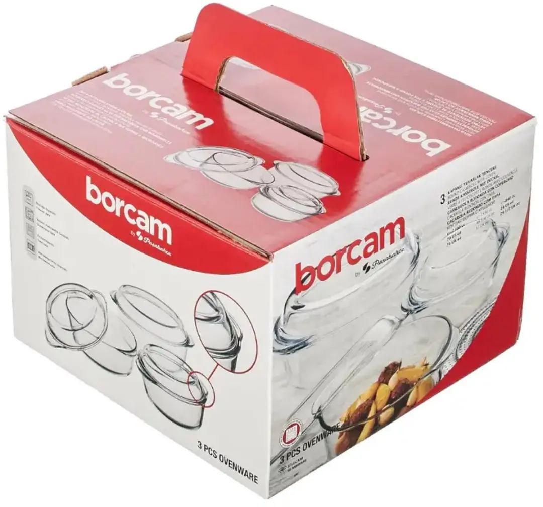 Pasabahce Ovenschalen met deksel set 3-delig - 4,4L Transparant