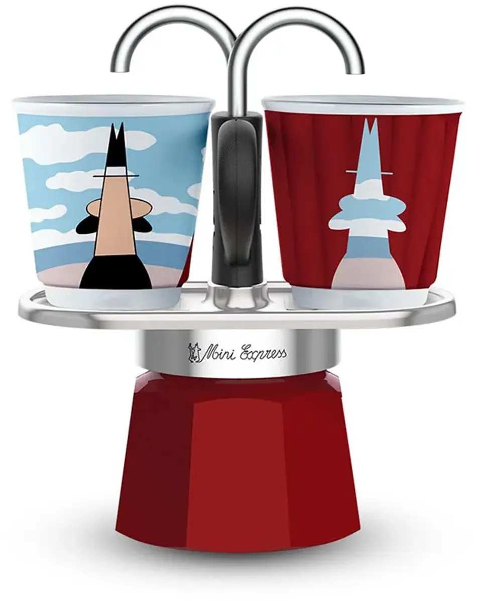 Bialetti Mini Express Magrite 0001406/NP - 2 Kopjes - Rood - afbeelding 6 van 6