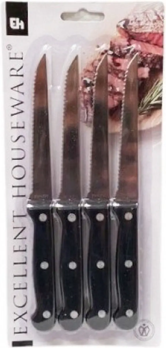 Excellent Houseware Steakmessenset 4-delig - 4 Stuks - afbeelding 2 van 2