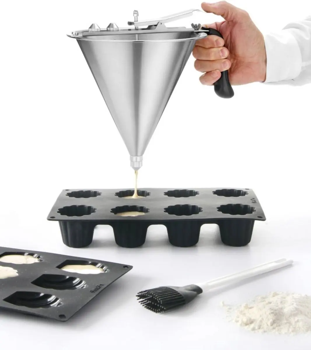 HENDI Fondanttrechter Profi Line 1,5L RVS - 3 Spuitmondjes