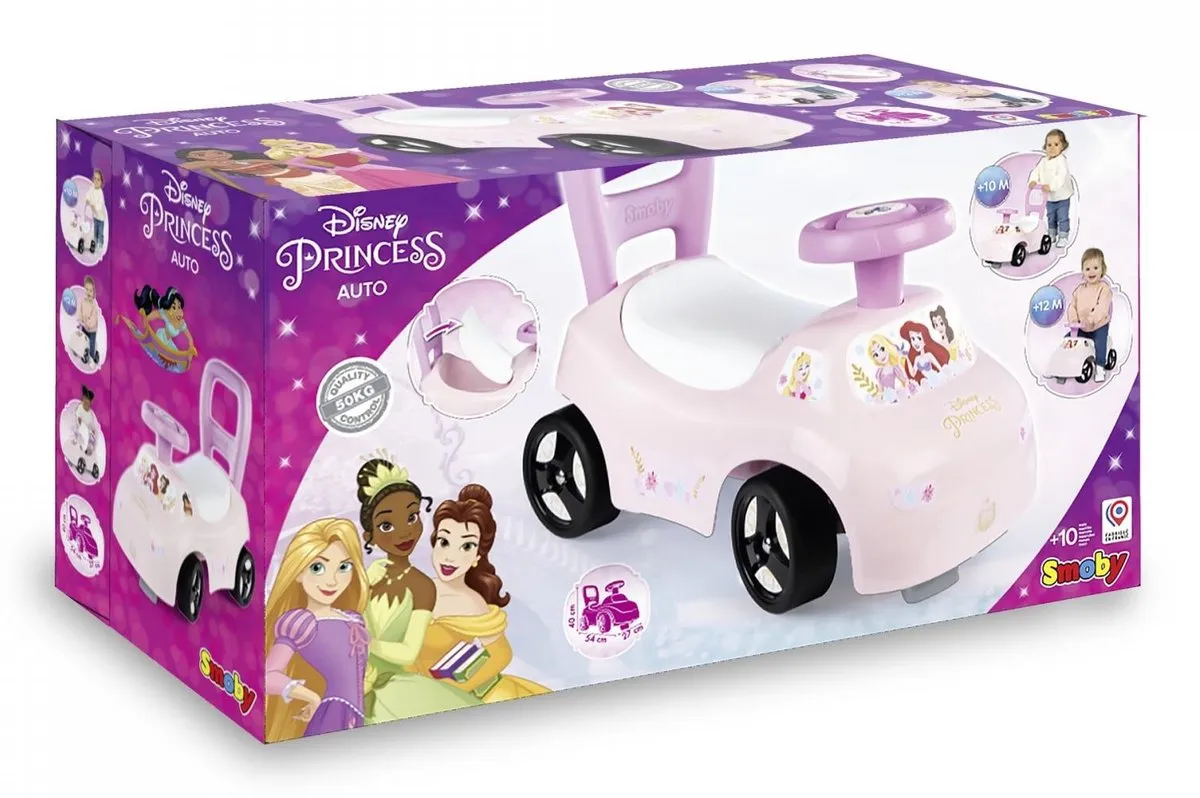 Smoby Disney Princess Auto Ride-On Roze