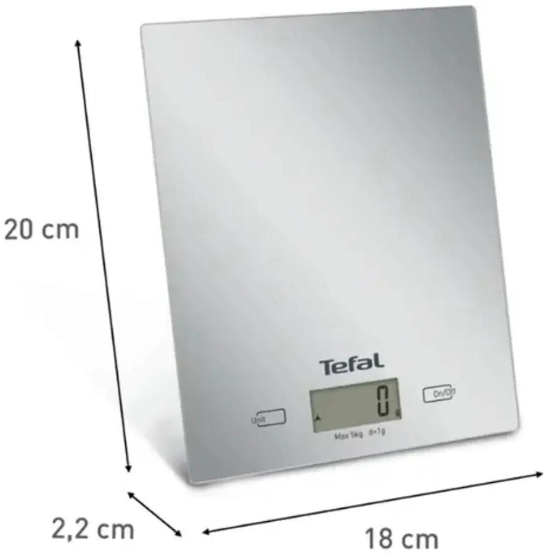 Tefal Essential Keukenweegschaal 5 kg - Zilver