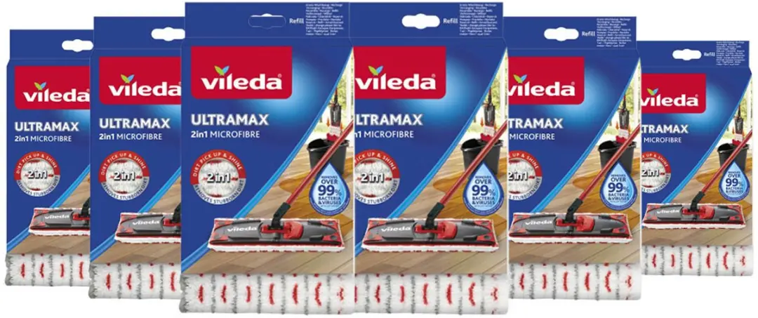Vileda Ultra-Max Navulling 6 Stuks - 3m² - Wit
