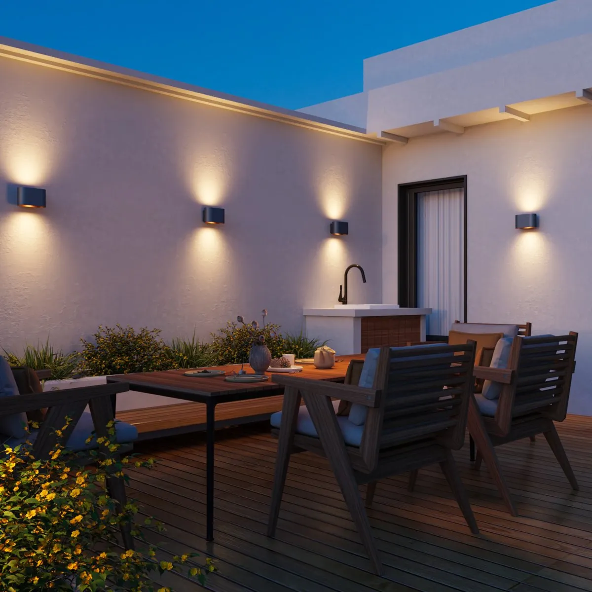 Calex Potenza Wandlamp Up & Down 4.5W Warm Wit - Zwart