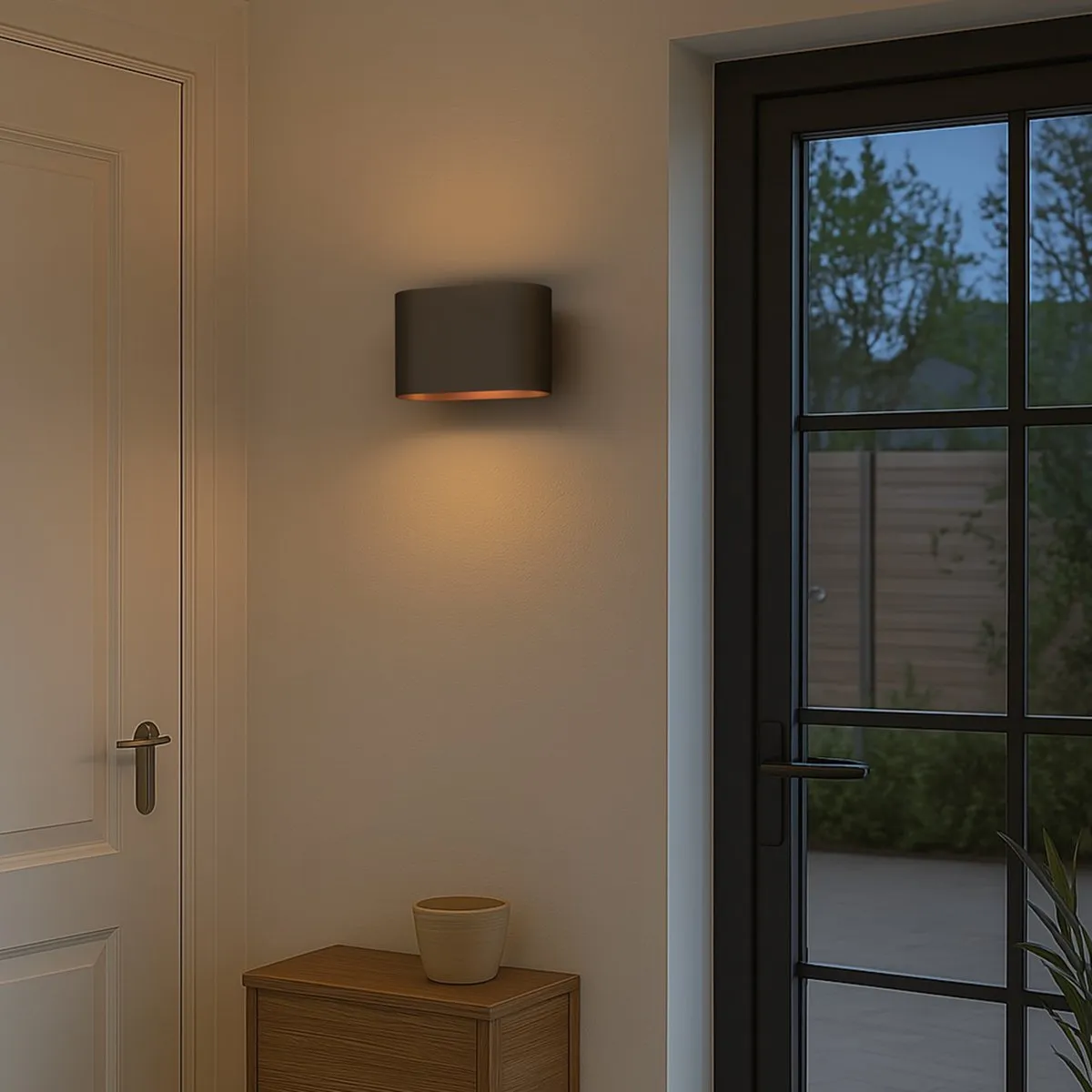 Calex Potenza Wandlamp Up & Down 4.5W Warm Wit - Zwart