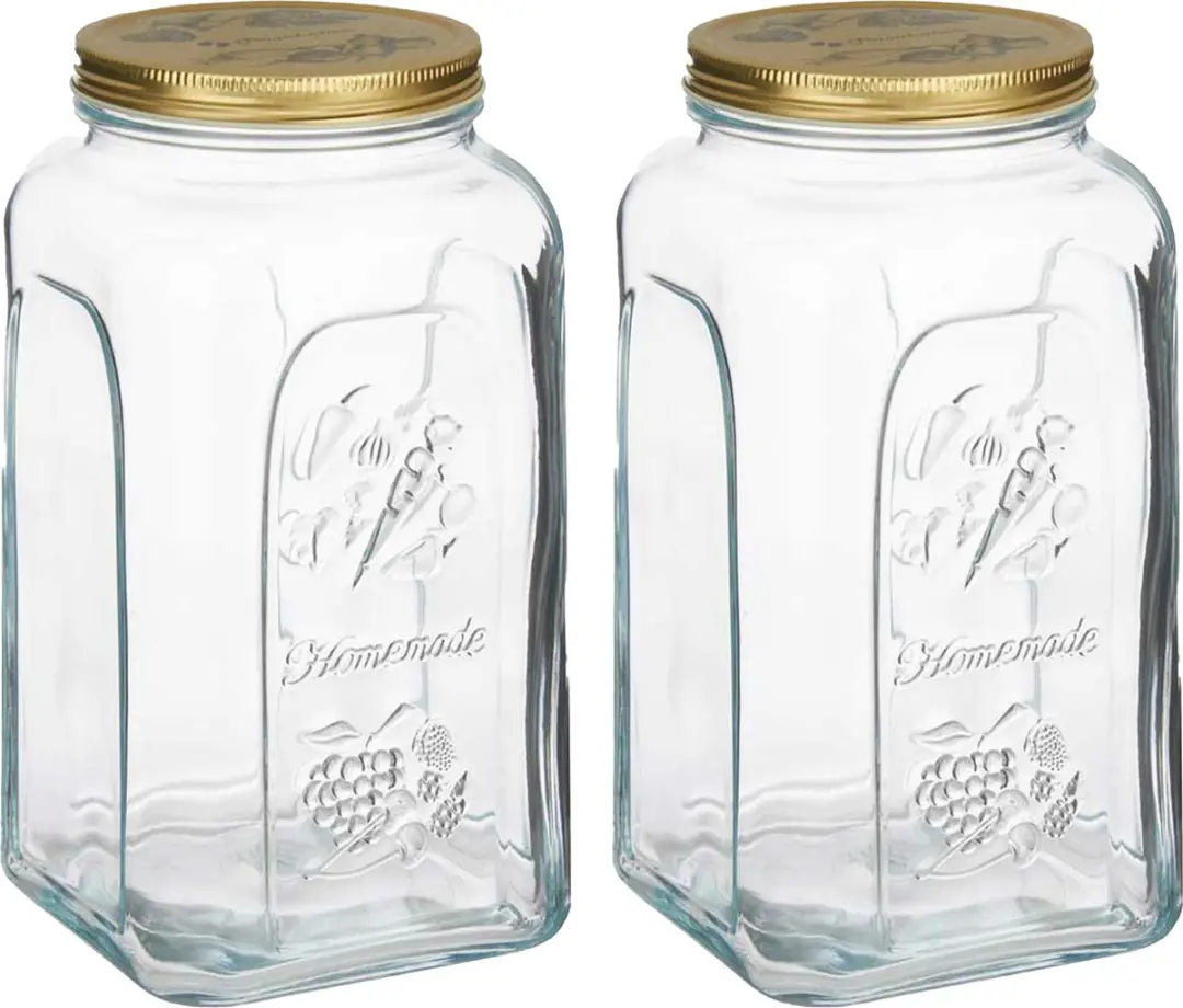 Pasabahce Square Voorraadpot 3L - 2 Stuks