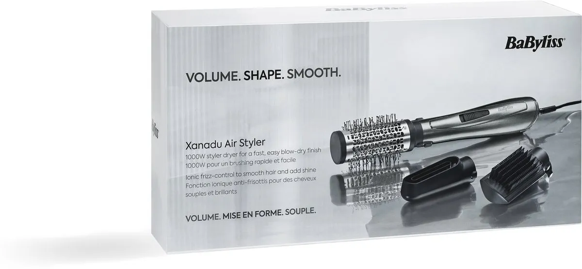 Babyliss Xanadu AS261E Multistyler - 1000W - 50mm Volume Borstel - Donkergrijs