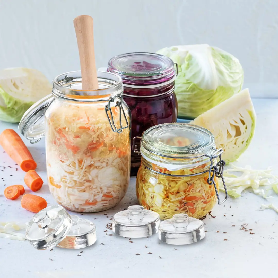 Westmark Glazen Fermentatiegewichten 4 Stuks Ø7cm