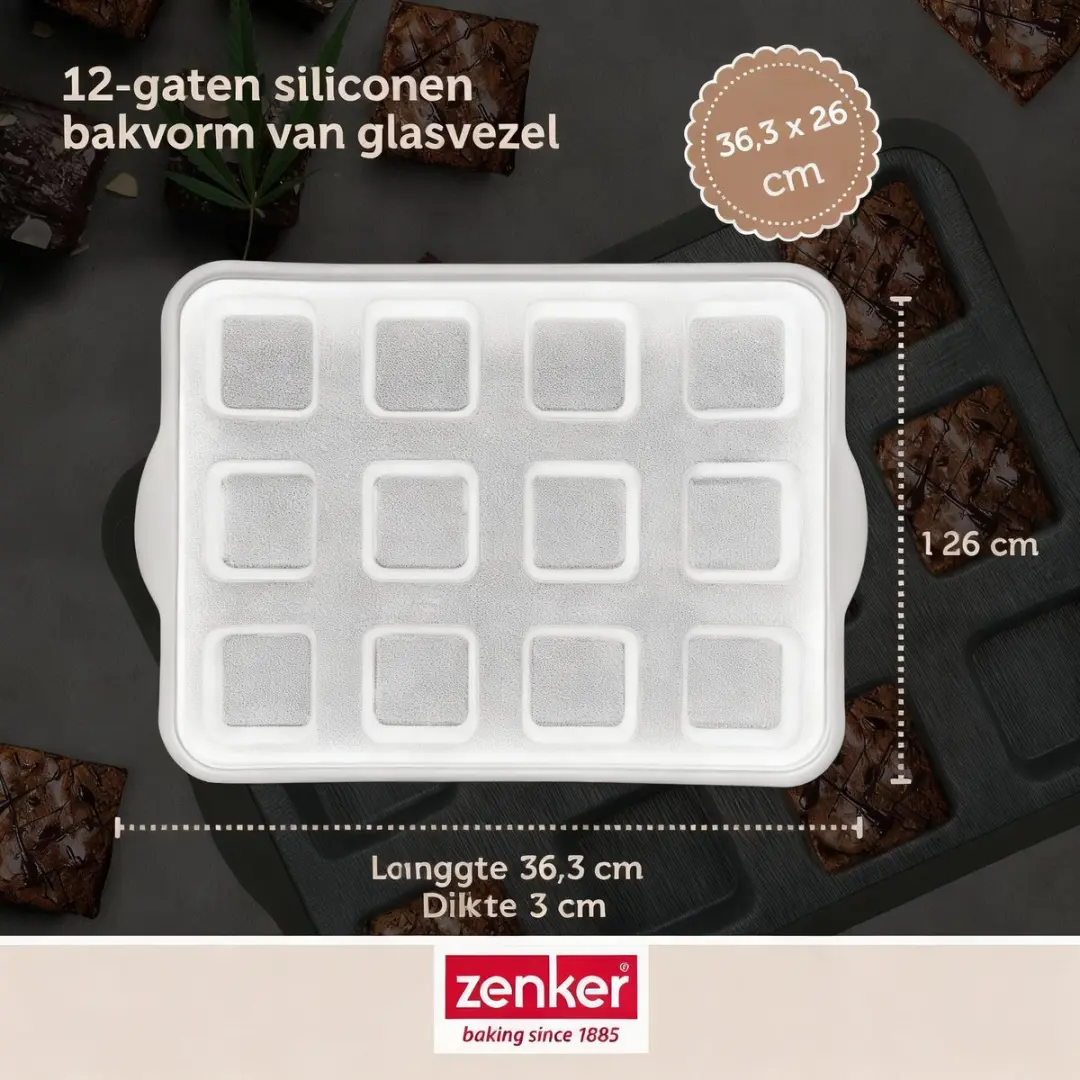 Zenker Siliconen Cakevorm 12 Stuks - Zwart