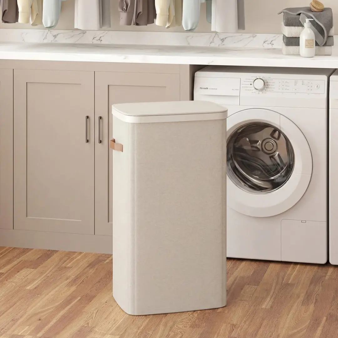 Songmics Wasmand LCB811LH01 100L - met deksel en handgrepen