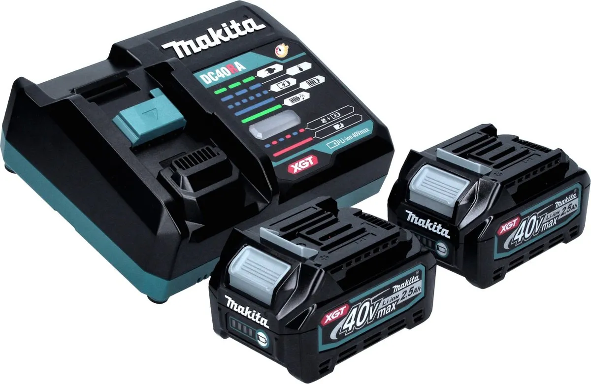 Makita GA044GD201 Accu Haakse Slijper 40V Max - 125mm X-LOCK Brushless - 2x 2,5Ah + Lader
