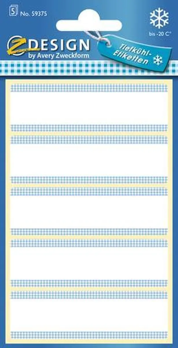 Avery Z-Design Diepvriesetiketten AV-59375 - 25 Stuks - Wit/Blauw - afbeelding 6 van 6
