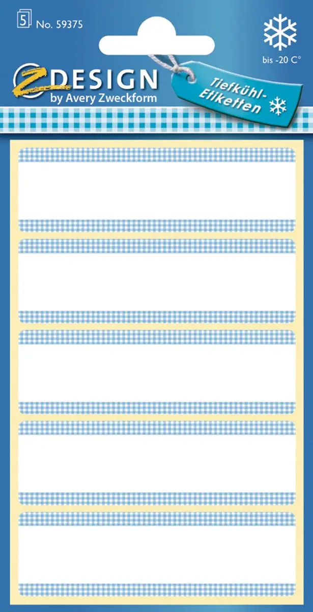 Avery Z-Design Diepvriesetiketten AV-59375 - 25 Stuks - Wit/Blauw