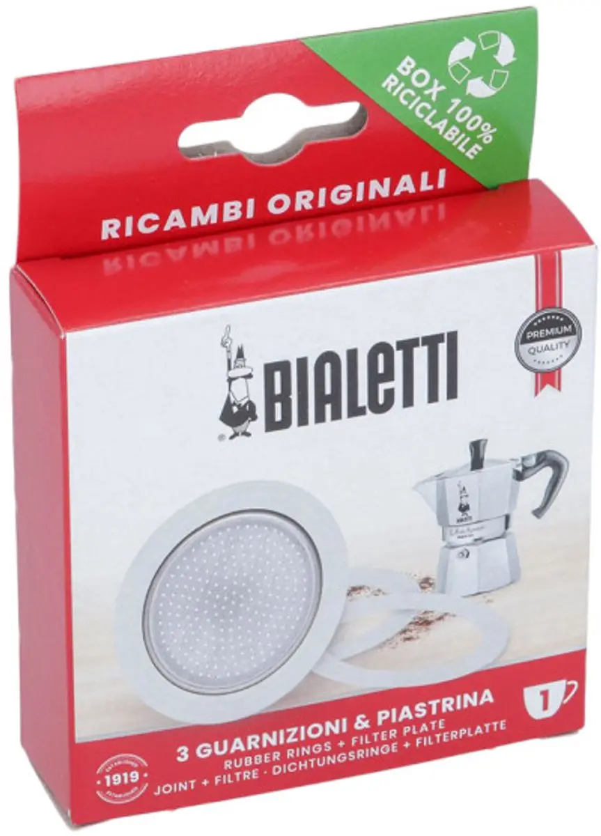 Bialetti Moka Filterplaatje + Ringen - 3.9cm