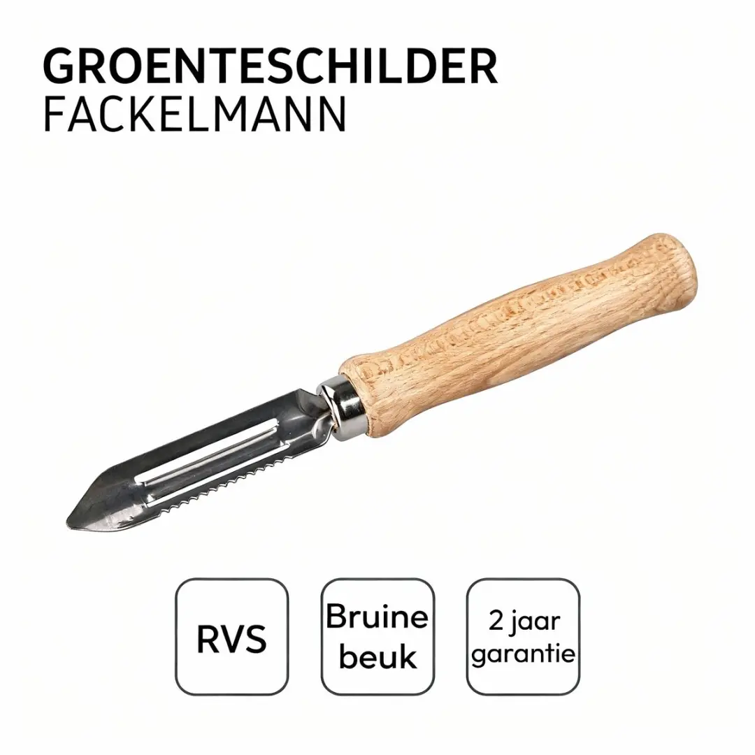 Fackelmann Wood Edition Groenteschiller 16cm - Roestvrij staal/Hout