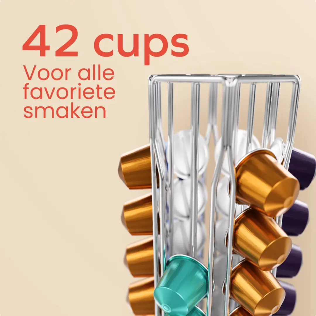 KitchenBrothers KB1000650 Capsulehouder Nespresso - 42 Cups - RVS